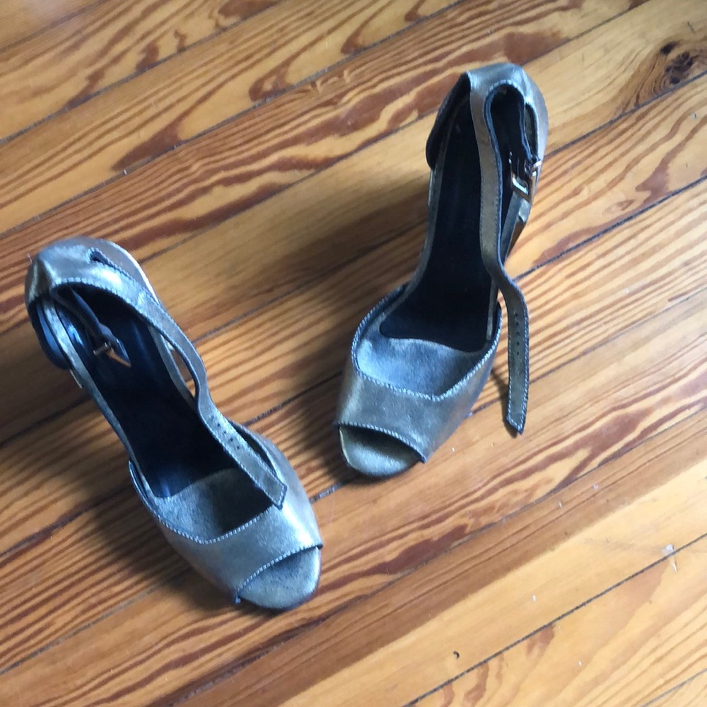 Rachel Comey gold block heels